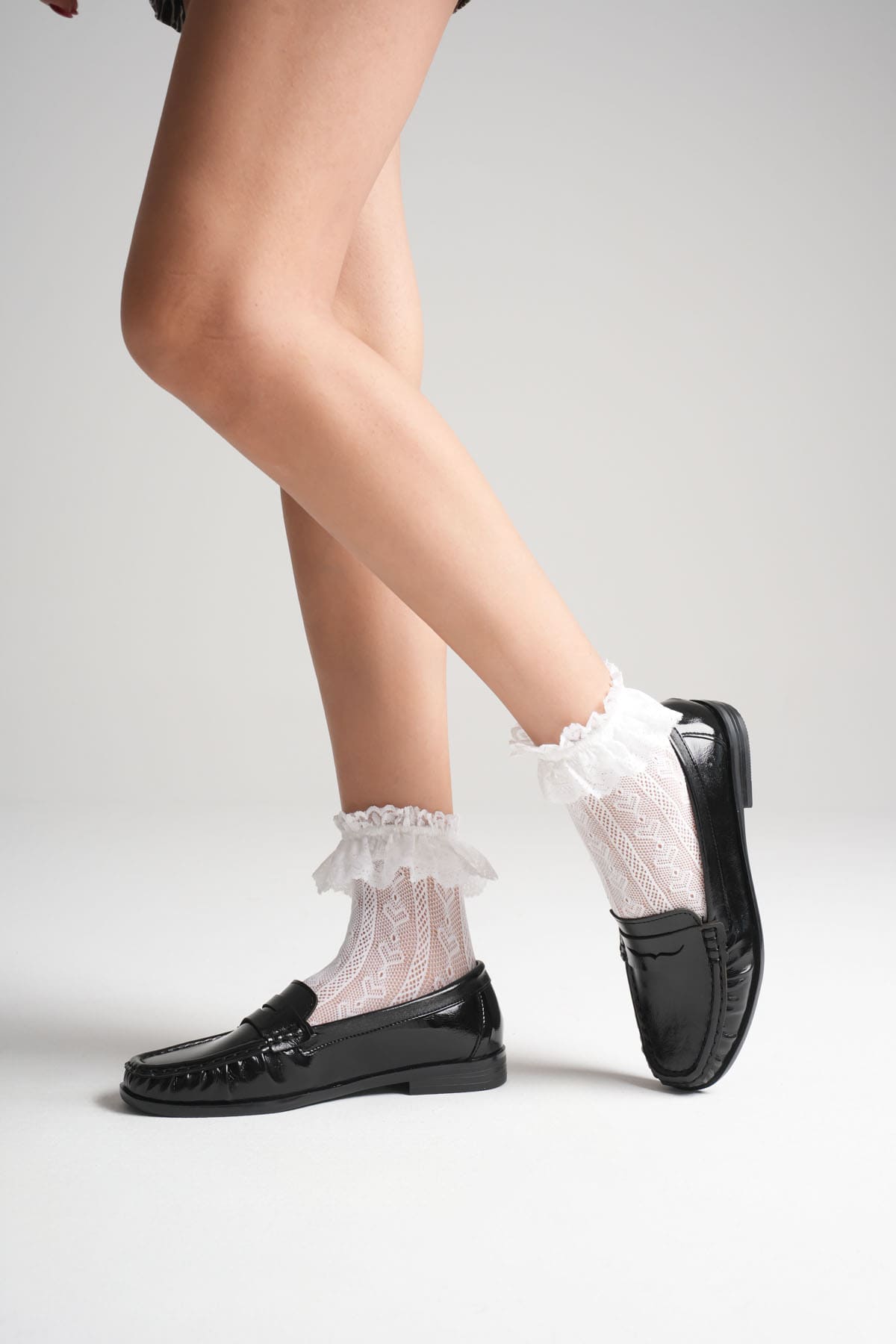 Kibel Siyah Parlak Deri Görünümlü Penny Loafer