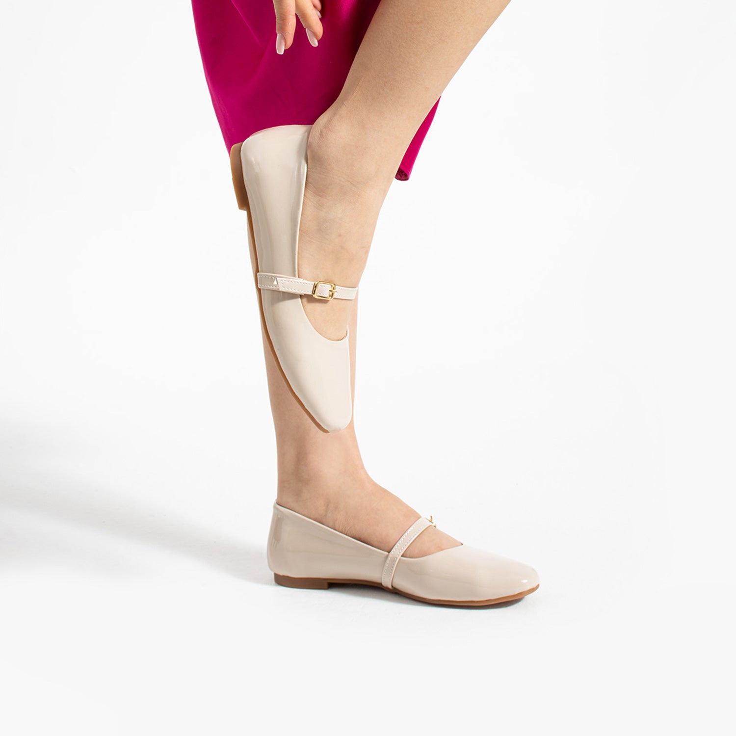 Snoek Kadın Rugan Ten Babet Ayakkabı