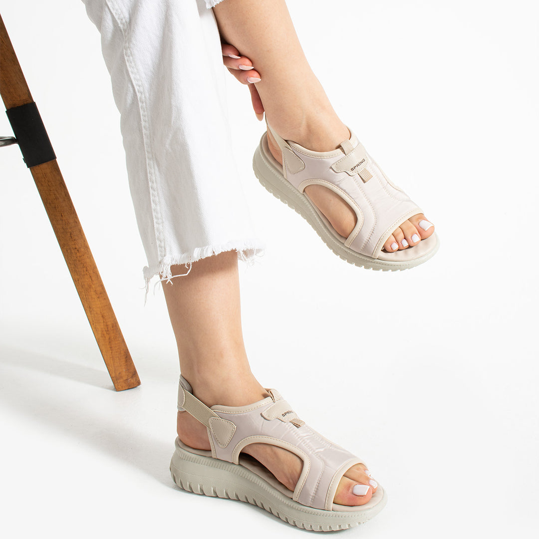 Solear Kadın Paraşüt Kumaş Ten Sandalet