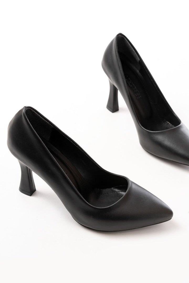 Alashun Siyah Kadın Topuklu Stiletto Ayakkabı