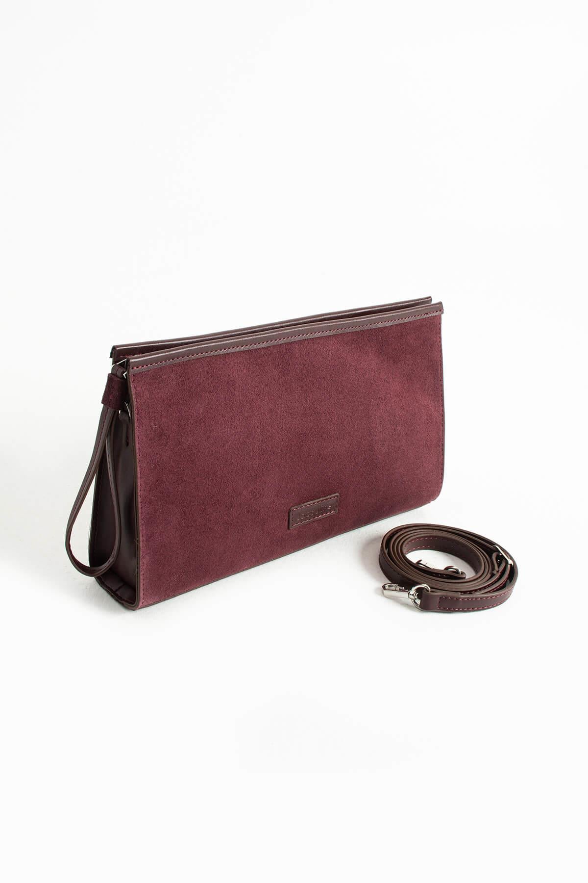 SYLENE Kadın Hakiki Süet Deri Portföy Çantası