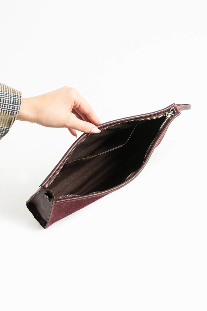 SYLENE Kadın Hakiki Süet Deri Portföy Çantası