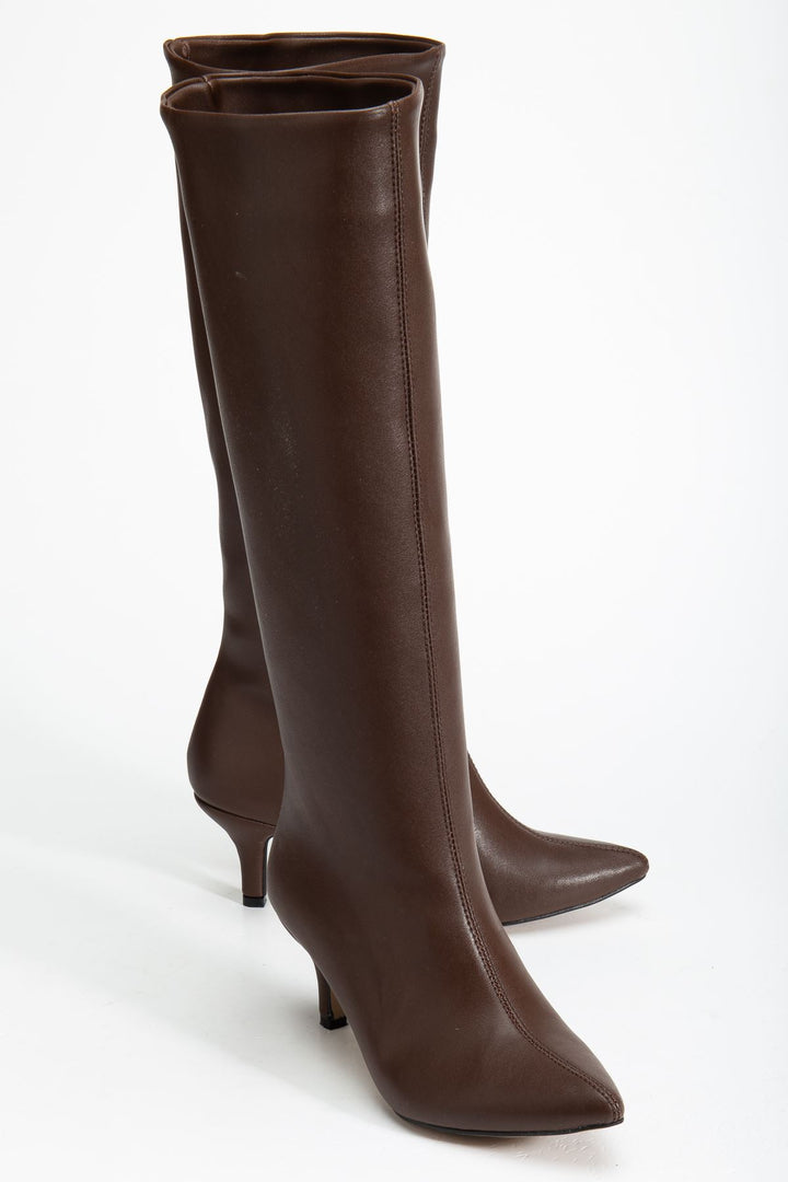 Jutten Açık Kahve Topuklu Kadın Çizme