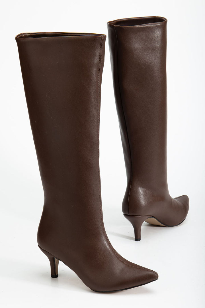 Jutten Açık Kahve Topuklu Kadın Çizme