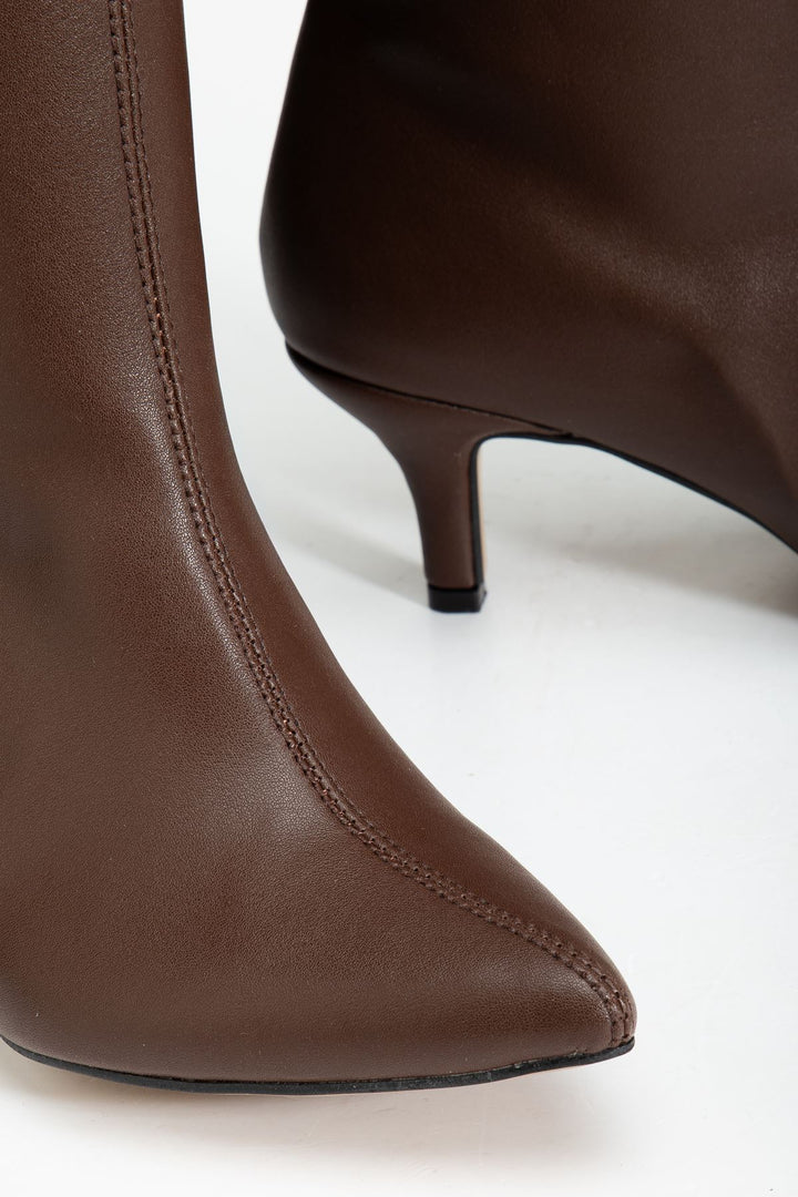 Jutten Açık Kahve Topuklu Kadın Çizme