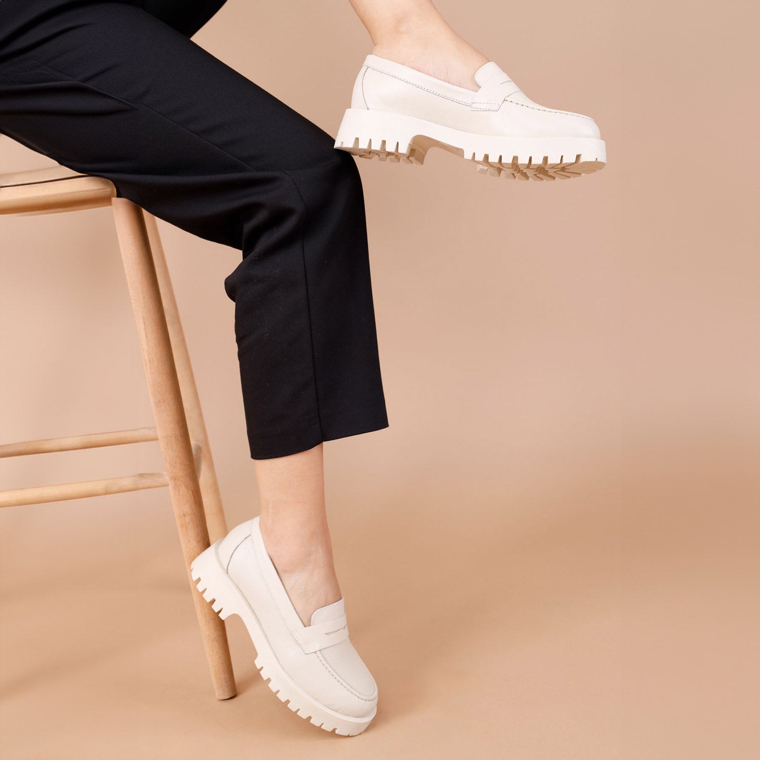 Tardeney Kadın Bej  Hakiki Deri Loafer Ayakkabı