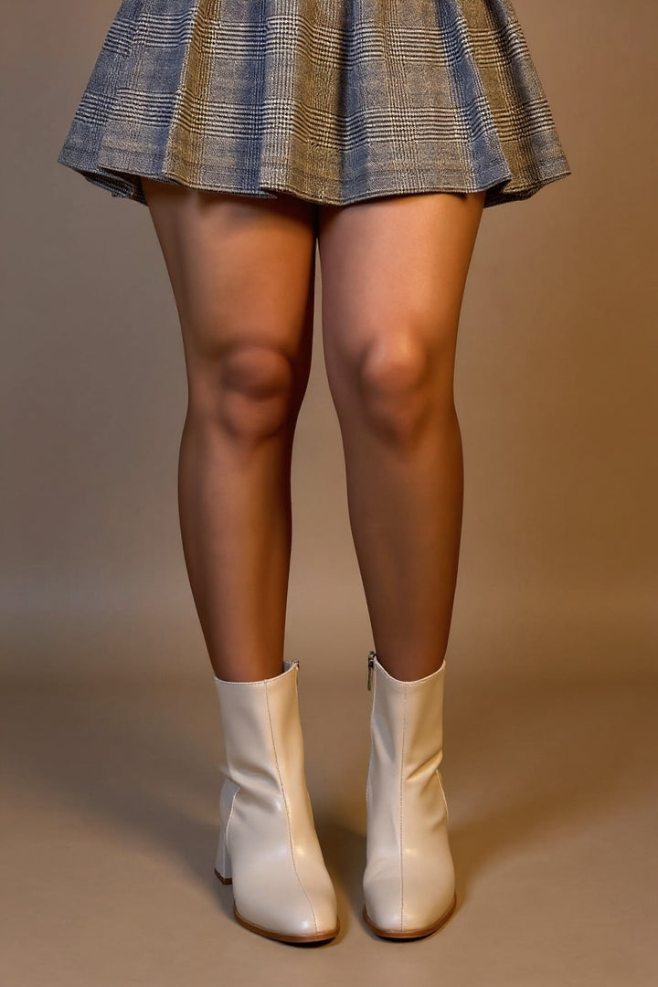 Tendy Bej Kadın Topuklu Fermuarlı Bot