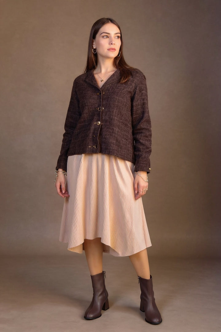 Tendy Kahverengi Kadın Fermuarlı Topuklu Bot