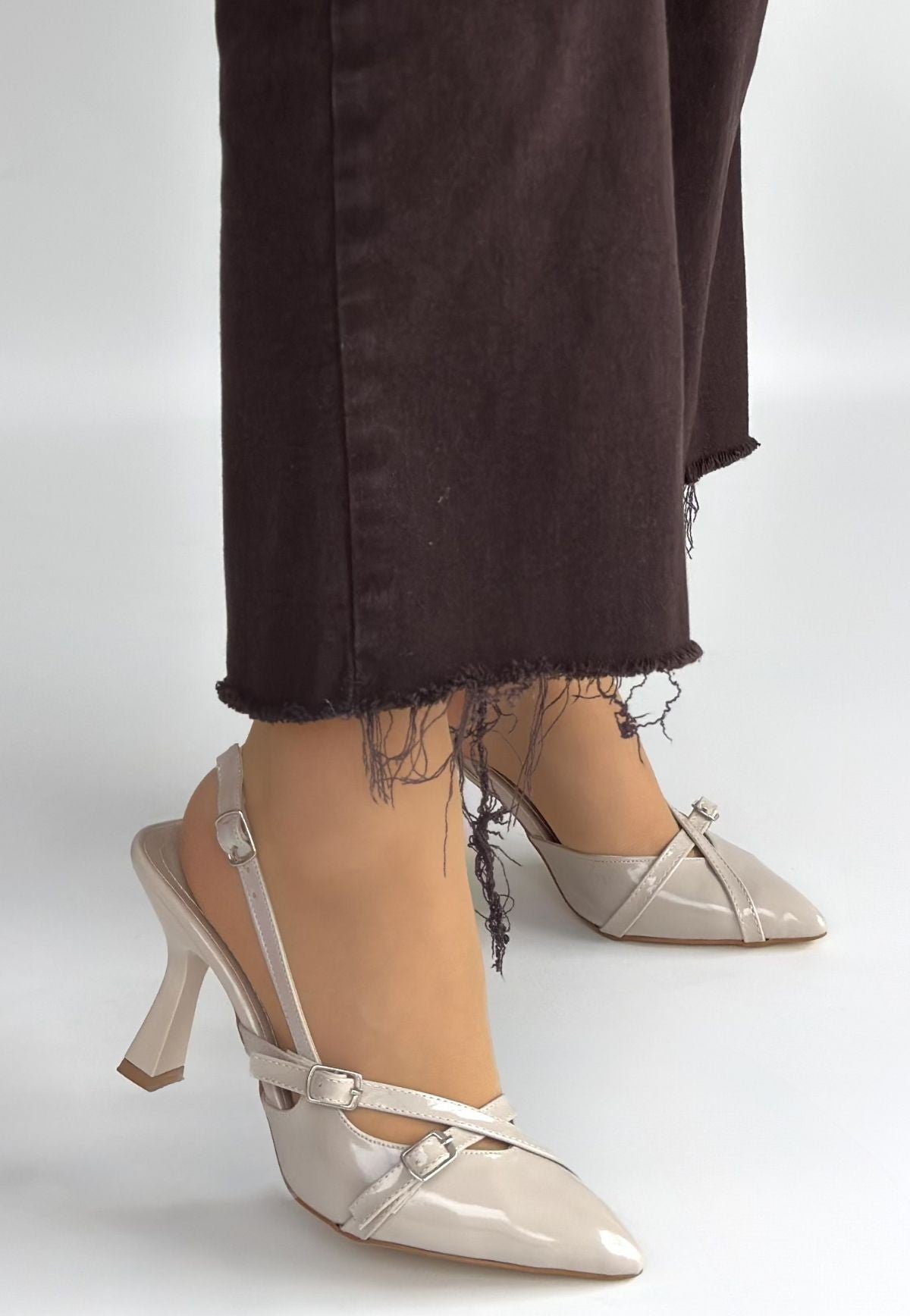 Tetti Kadın Bej Rugan Topuklu Ayakkabı