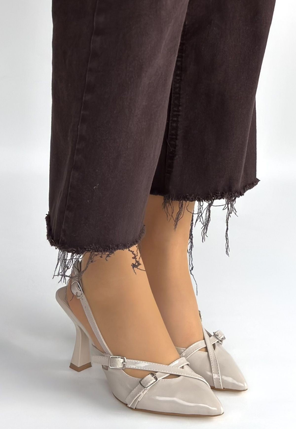 Tetti Kadın Bej Rugan Topuklu Ayakkabı