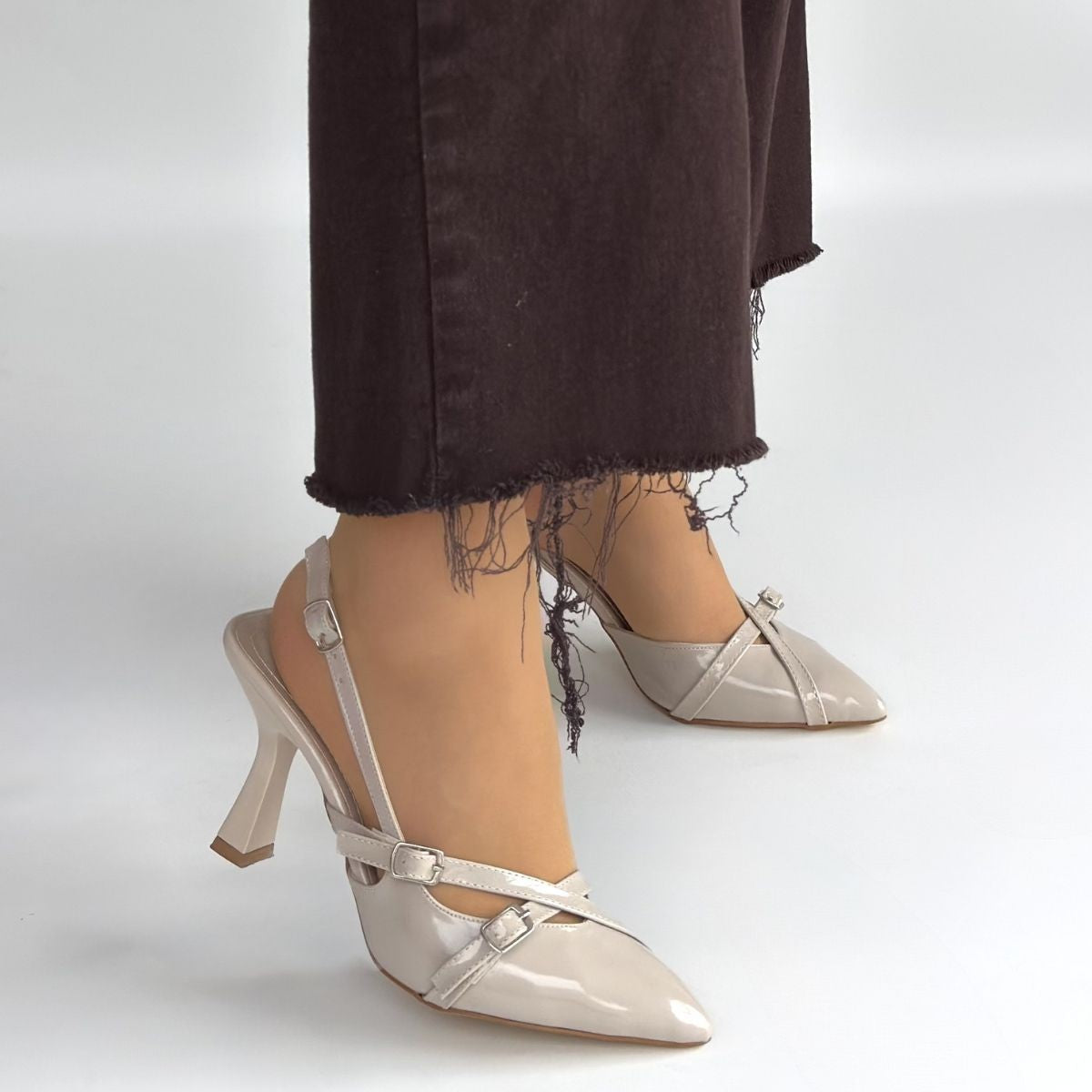 Tetti Kadın Bej Rugan Topuklu Ayakkabı