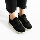 Thaes Kadın Hakiki Süet Deri Siyah Spor Ayakkabı