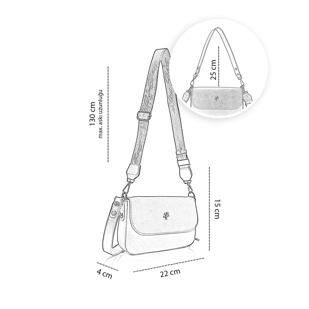 Tiyana Kadın Omuz Çantası ve Ayarlanabilir Askılı Çapraz Çanta