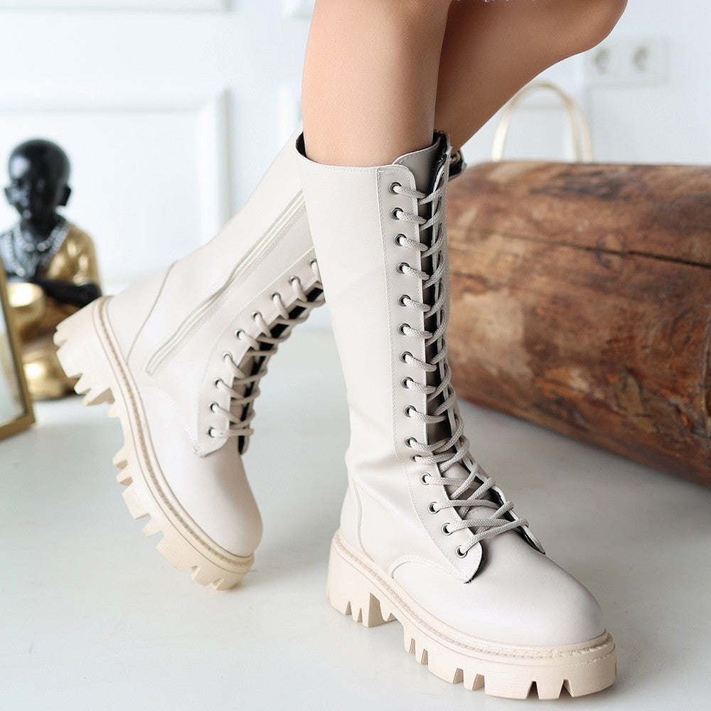 Uliza Bej Kadın Bağcıklı Fermuarlı Çizme