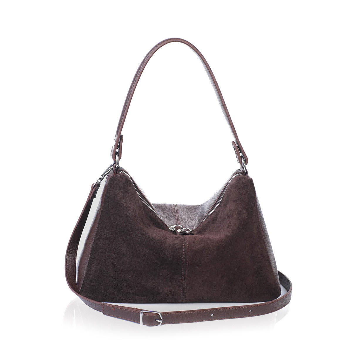 URANOS-M Kadın Hakiki Süet Deri Omuz Çantası