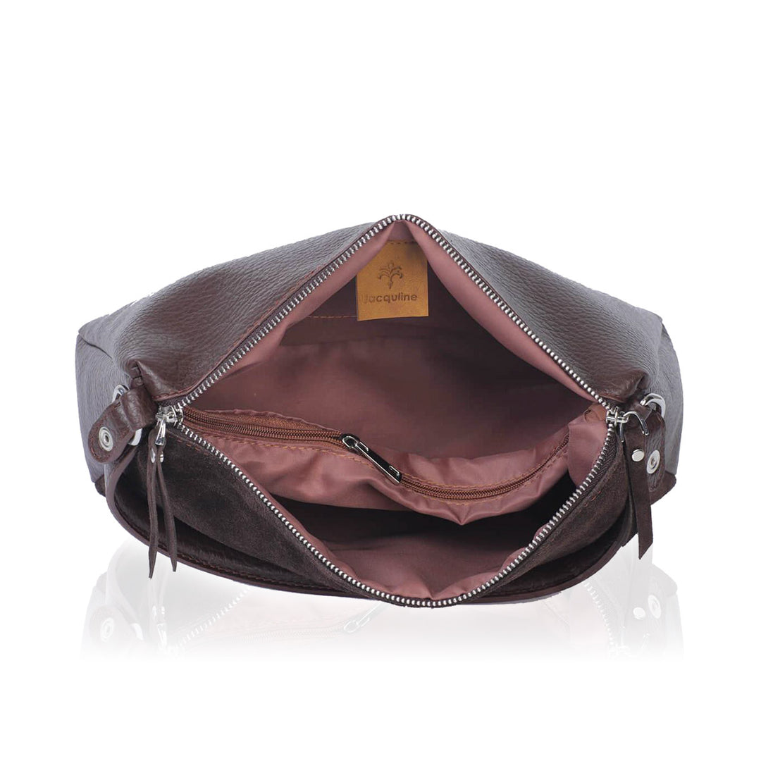 URANOS-M Kadın Hakiki Süet Deri Omuz Çantası