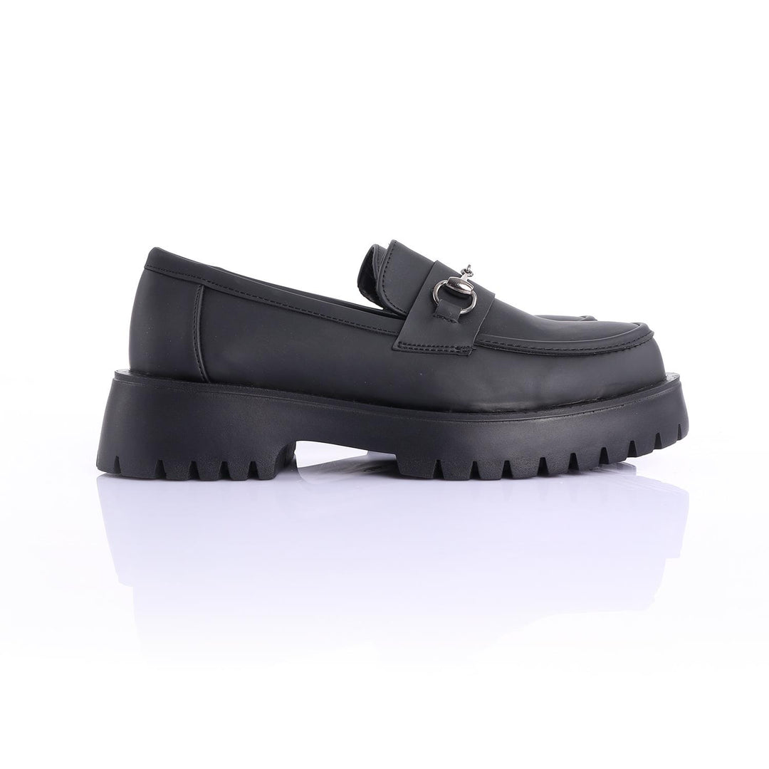 Verner Tokalı Siyah Kadın Loafer Ayakkabı