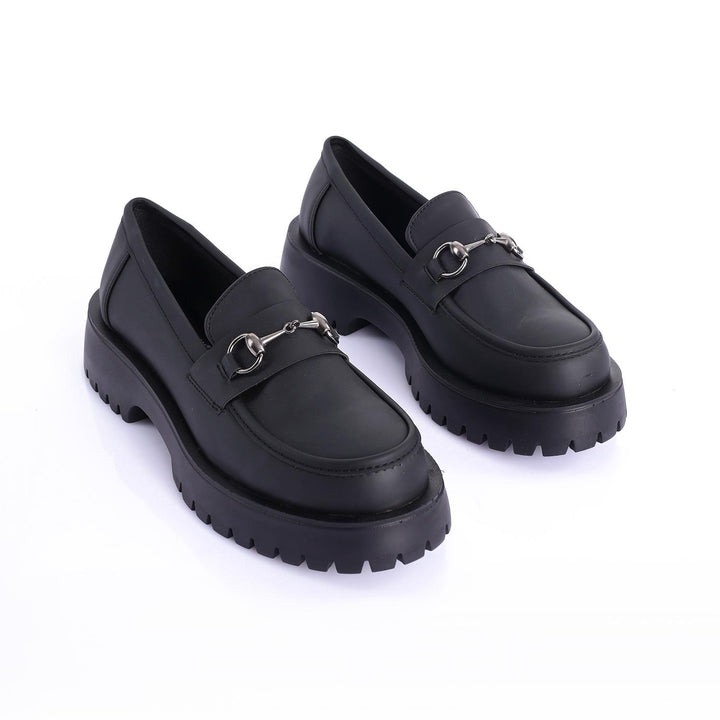 Verner Tokalı Siyah Kadın Loafer Ayakkabı