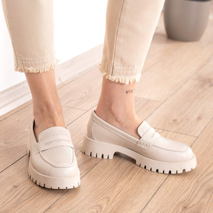 Vitas Kadın Bej Loafer Ayakkabı