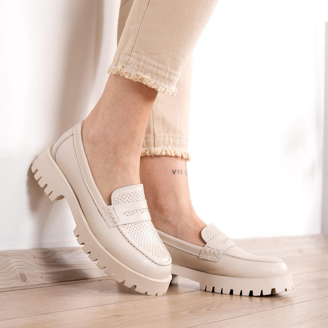 Vitas Kadın Bej Loafer Ayakkabı