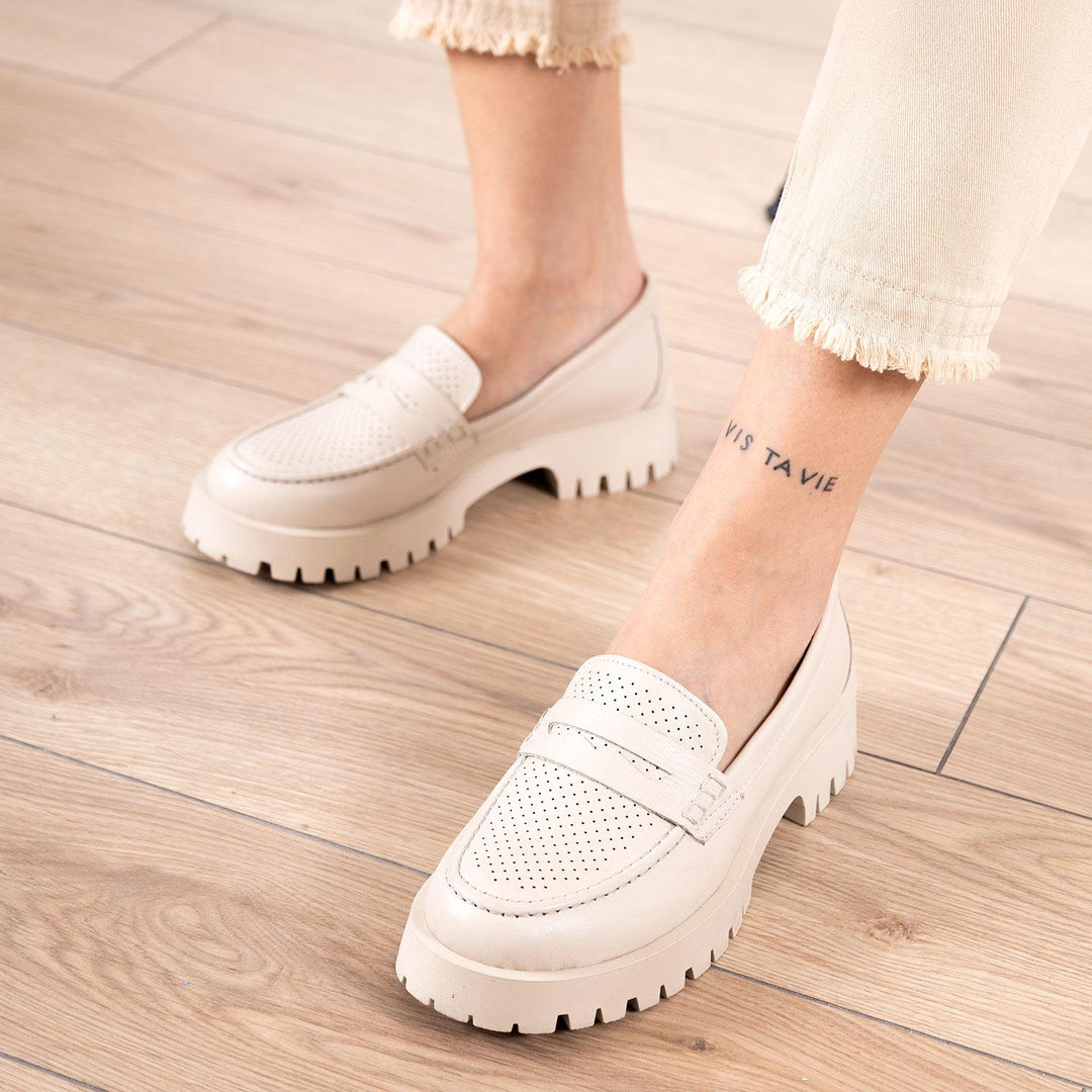 Vitas Kadın Bej Loafer Ayakkabı