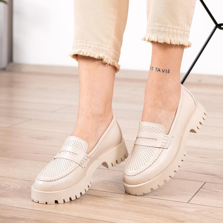 Vitas Kadın Bej Loafer Ayakkabı