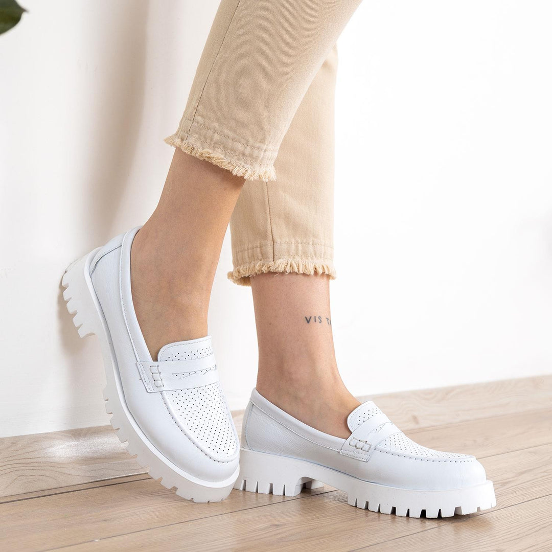 Vitas Kadın Beyaz Loafer Ayakkabı