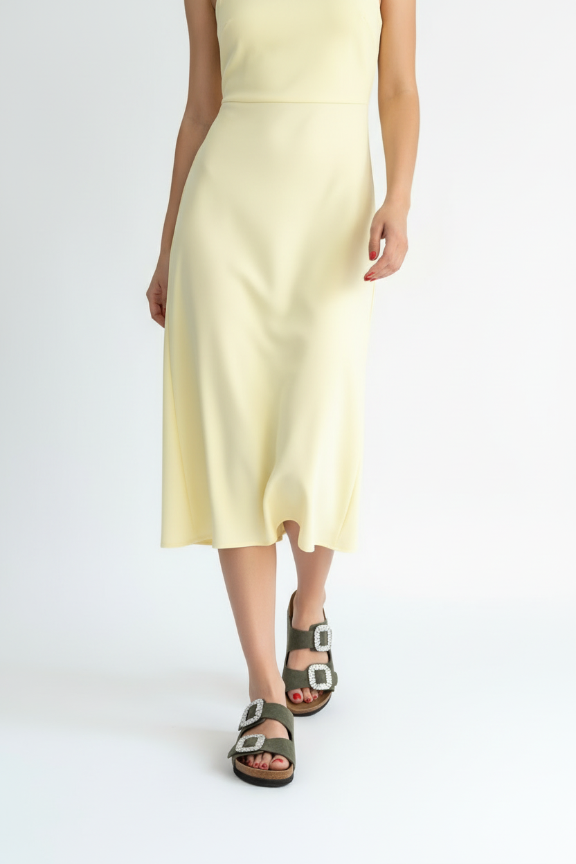 Nool Kadın Yeşil Tokalı Nubuk Terlik