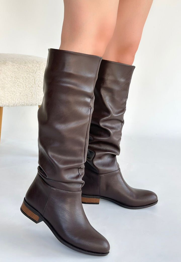 Winda Kahverengi Kadın Körüklü Çizme