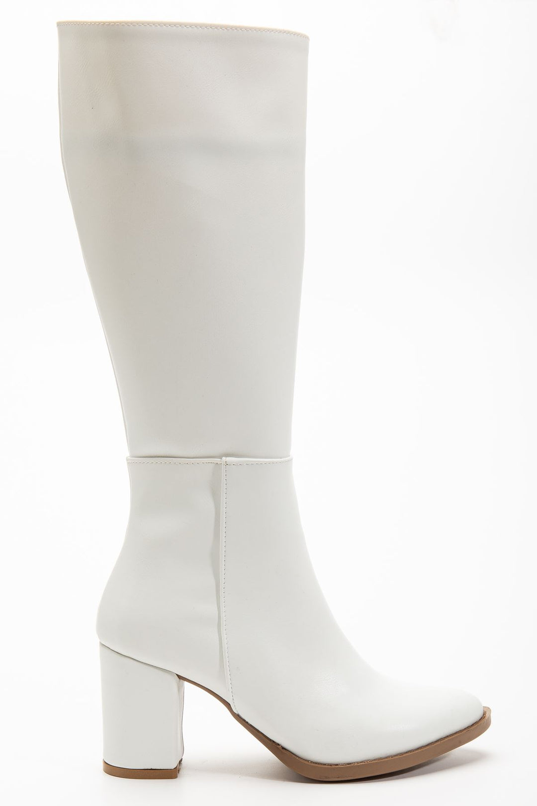 Fulern Beyaz Topuklu Kadın Çizme
