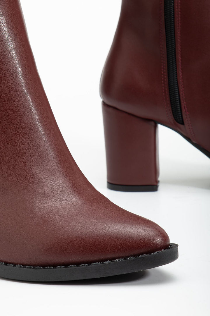 Fulern Bordo Topuklu Kadın Çizme