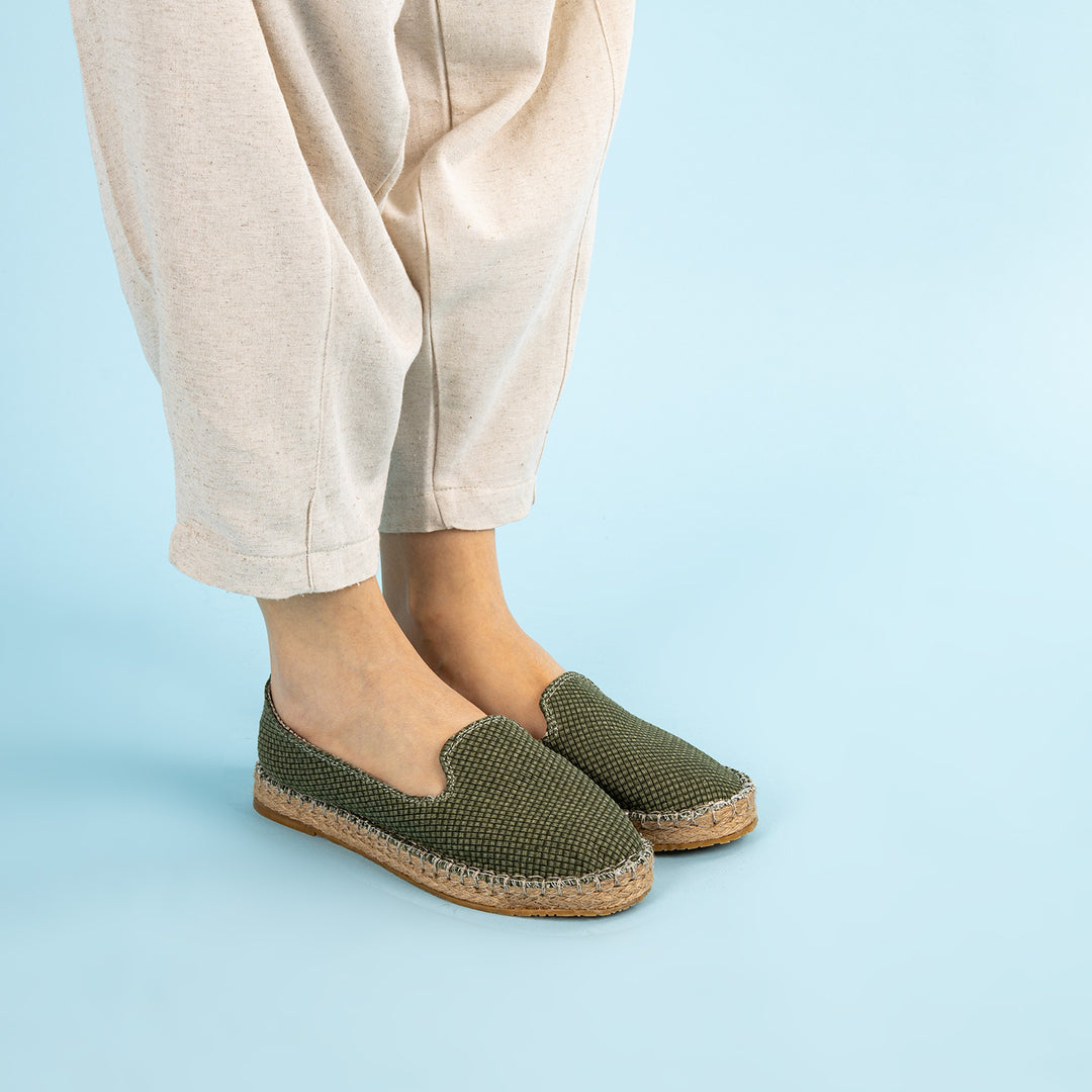 Yuna Kadın Etamin Yeşil Espadril Ayakkabı