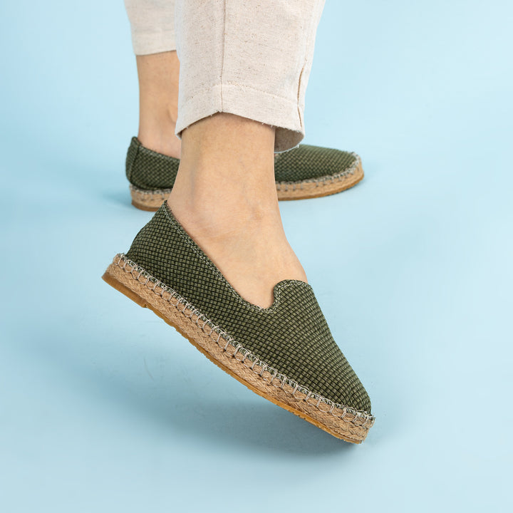 Yuna Kadın Etamin Yeşil Espadril Ayakkabı
