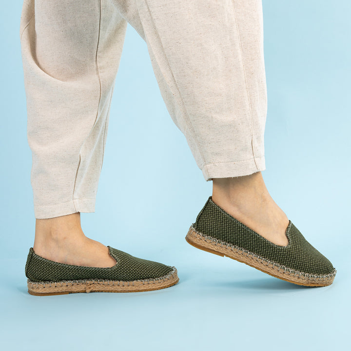 Yuna Kadın Etamin Yeşil Espadril Ayakkabı