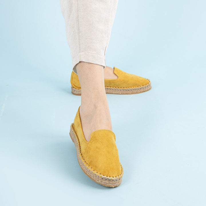 Yuna Kadın Süet Sarı Espadril Ayakkabı