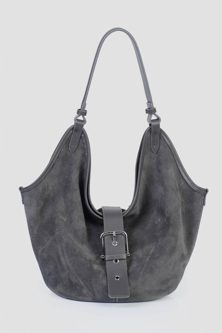 ZAHERA Kadın Hakiki Süet Deri Omuz Çantası