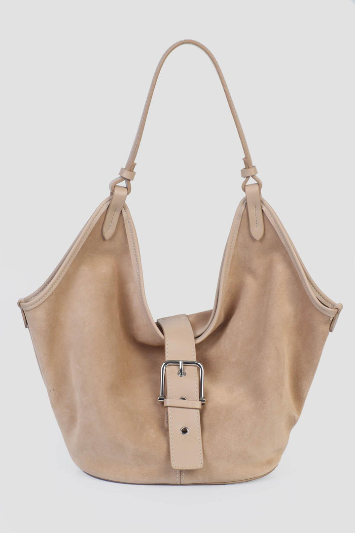 ZAHERA Kadın Hakiki Süet Deri Omuz Çantası