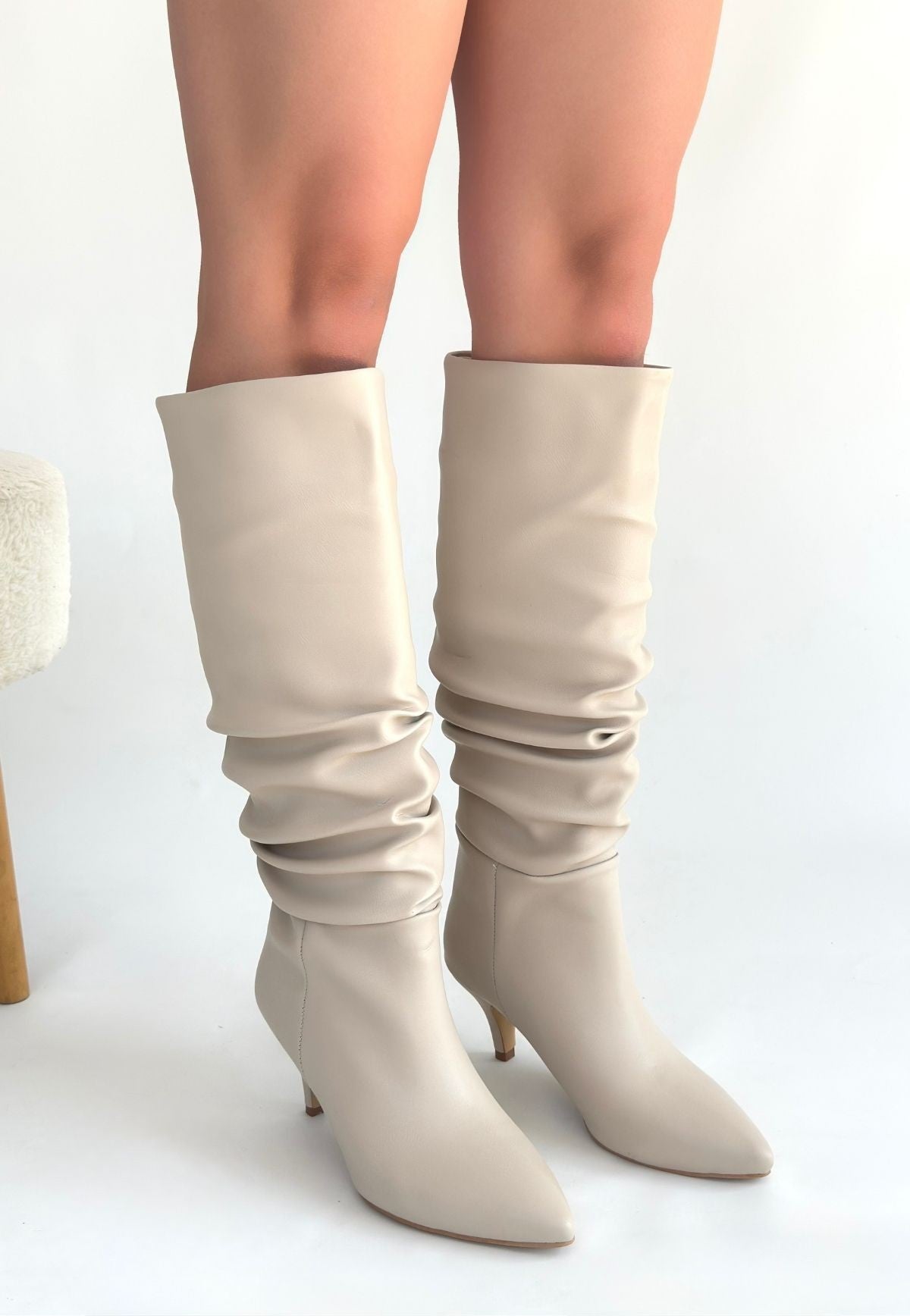 Zelya Bej Topuklu Kadın Çizme
