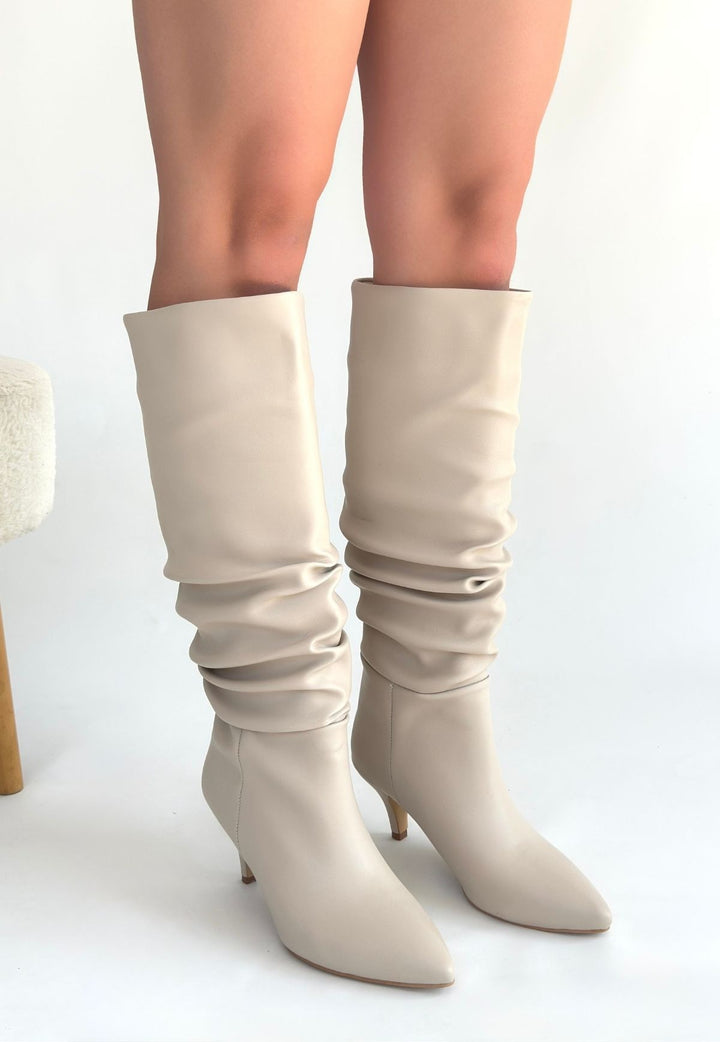 Zelya Bej Topuklu Kadın Çizme