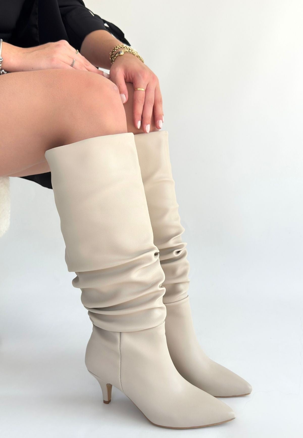 Zelya Bej Topuklu Kadın Çizme