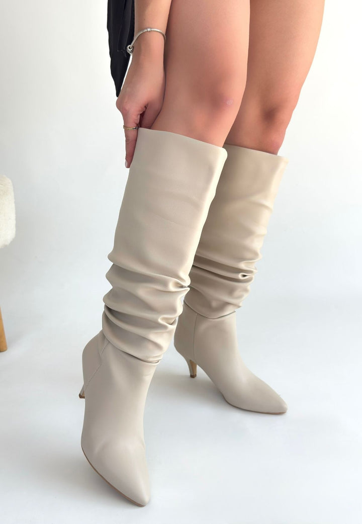 Zelya Bej Topuklu Kadın Çizme