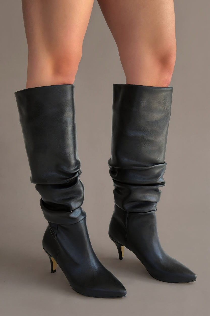 Zelya Siyah Topuklu Kadın Çizme