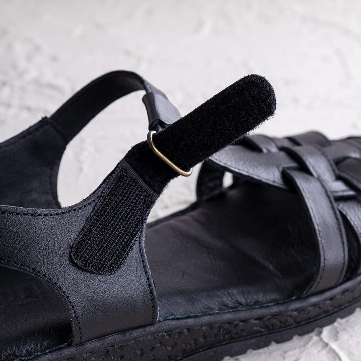 Yeni Sezon Ayarlanabilir Cırt Cırtlı Yüksek Kalın Taban Rahat Şık Günlük Lorado Siyah Kadın Sandalet