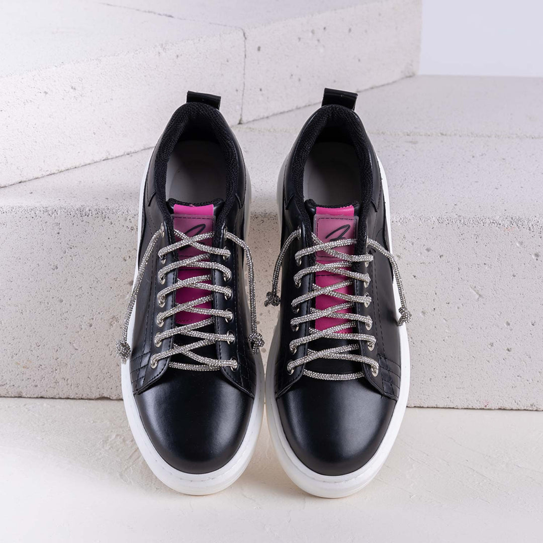 Degas Işıltılı Bağcıklı Siyah Basic Spor Ayakkabı