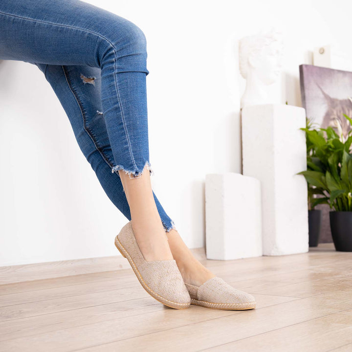 Jaen Tüvit Kumaş Vizon Kadın Espadril