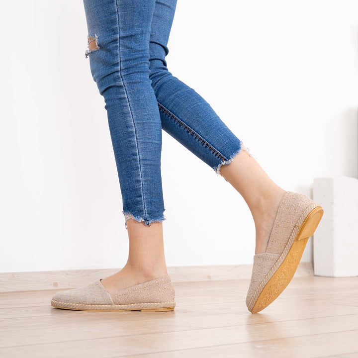 Jaen Tüvit Kumaş Vizon Kadın Espadril