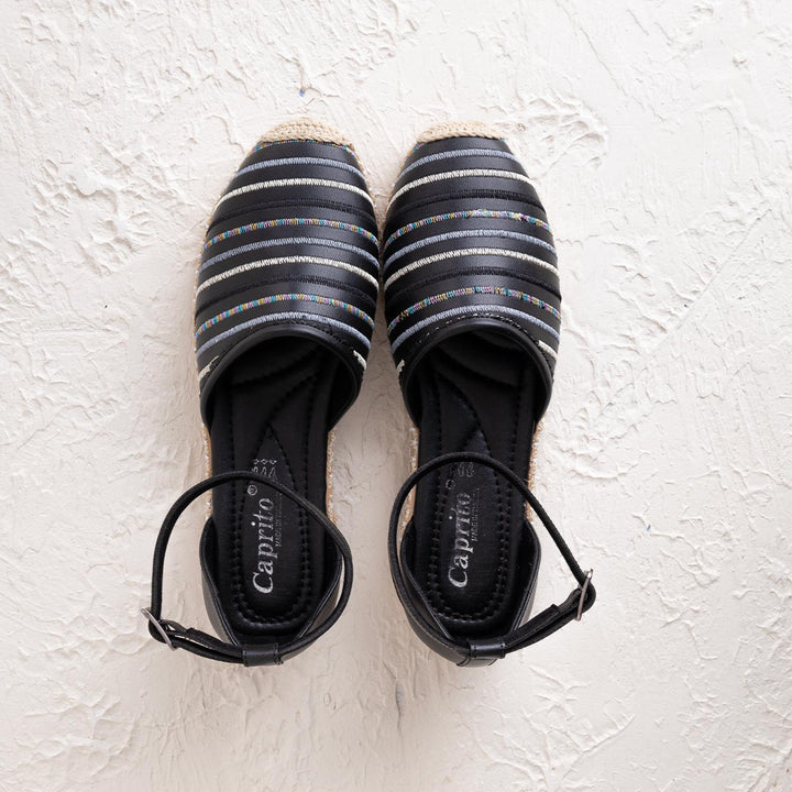 Rikon Bilekten Bağlamalı Siyah Günlük Sandalet