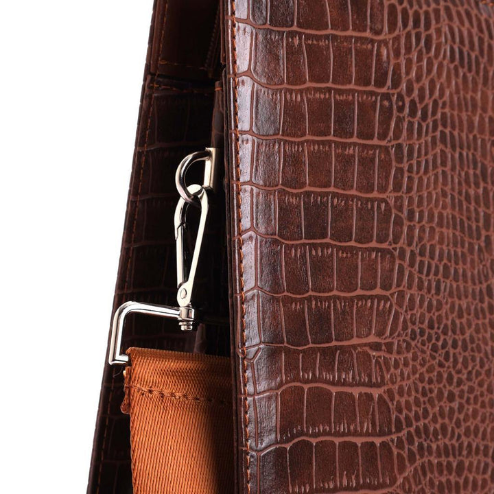 Premium Serisi Çıt Çıtlı Ayarlanabilir Askılı Çok Gözlü Gabriel Kroko Unisex Laptop ve Evrak Çantası