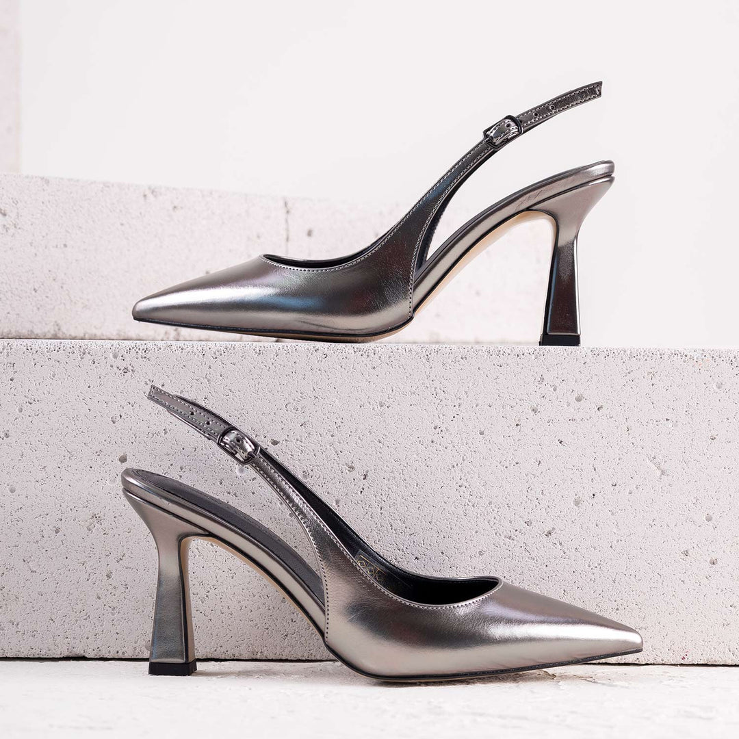 Vamos Platin Kadın Stiletto Topuklu Ayakkabı