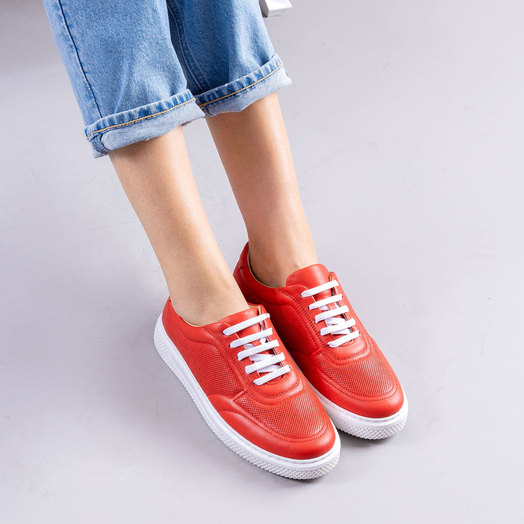 Giorgi Kırmızı Hakiki Deri Kadın Ayakkabı